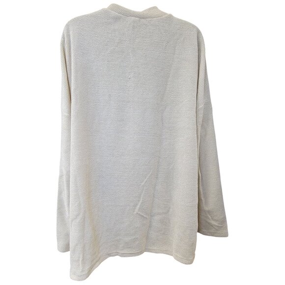 V-Neck Sweater Whit Birch Soft Knit Ivory Lace-Up Long Sleeve Womens Medium New - Picture 2 of 8